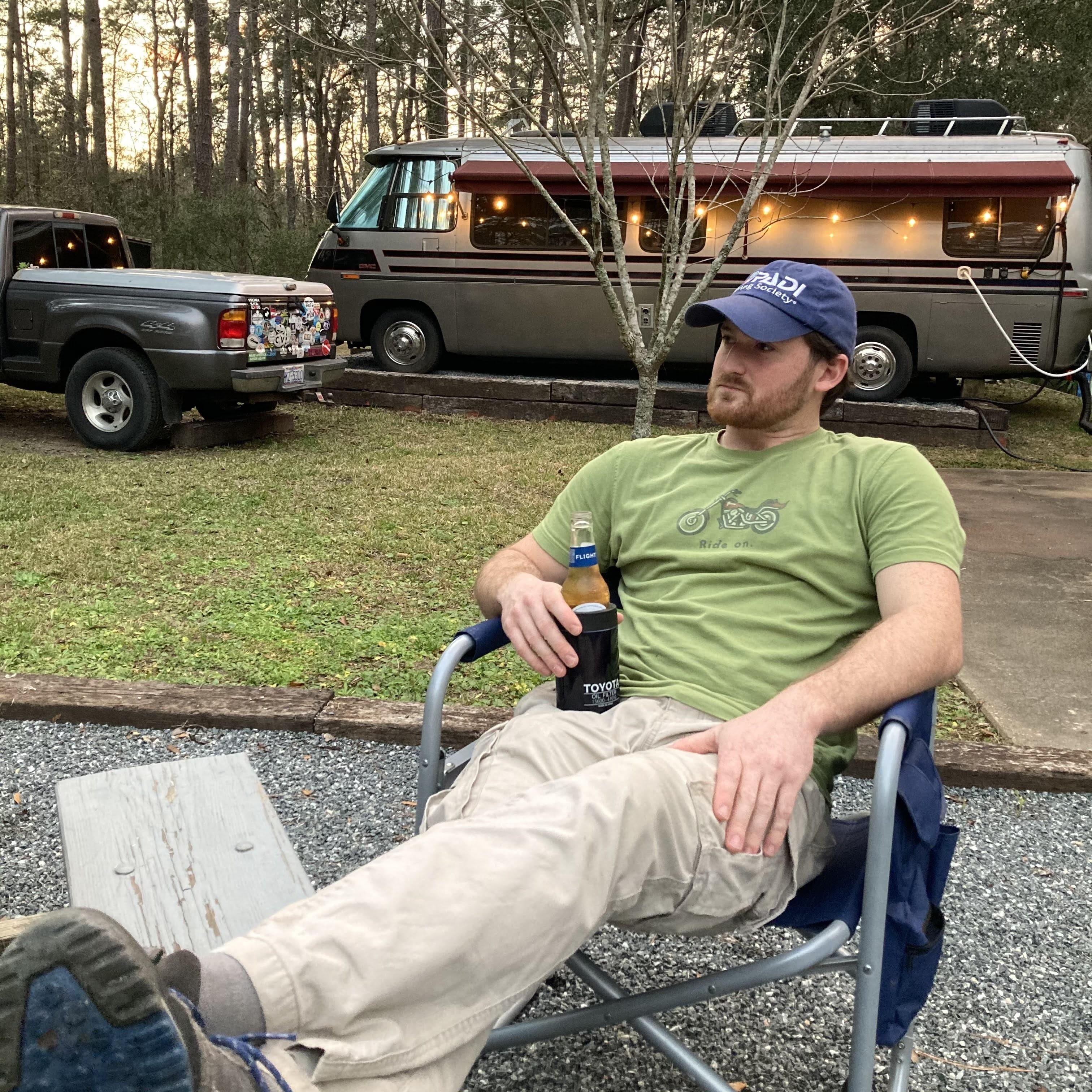 Enjoying our campground at Maclay Gardens State Park (January 2021)