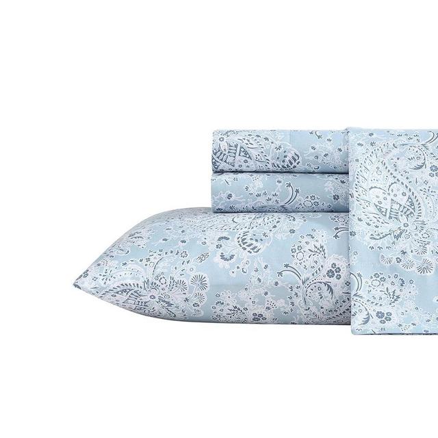 Wrangler - King Bed Sheets, Ultra-Soft & Lightweight Bedding with Matching Pillowcases, Lightweight Bed Set for All Season Comfort, Oeko-Tex Certified (Prairieland Paisley Blue)