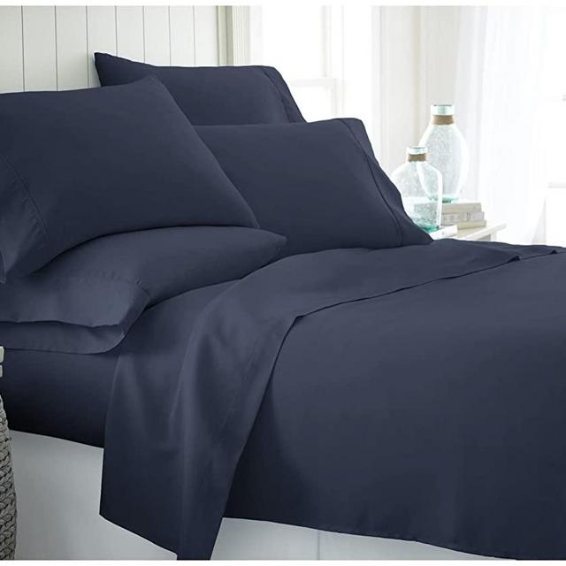 ienjoy Home 6 Piece Home Collection Premium Ultra Soft Bed Sheet Set, Queen, Navy