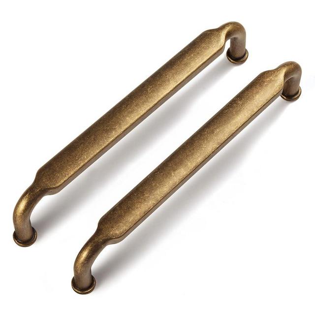 Goo-Ki 6 Pack 5 Inch （128mm） Hole Center Cabinet Pulls Antique Brass Zinc Alloy Kitchen Drawer Pulls Drawer Handles 5.4 Inch Length 2202-GT-128