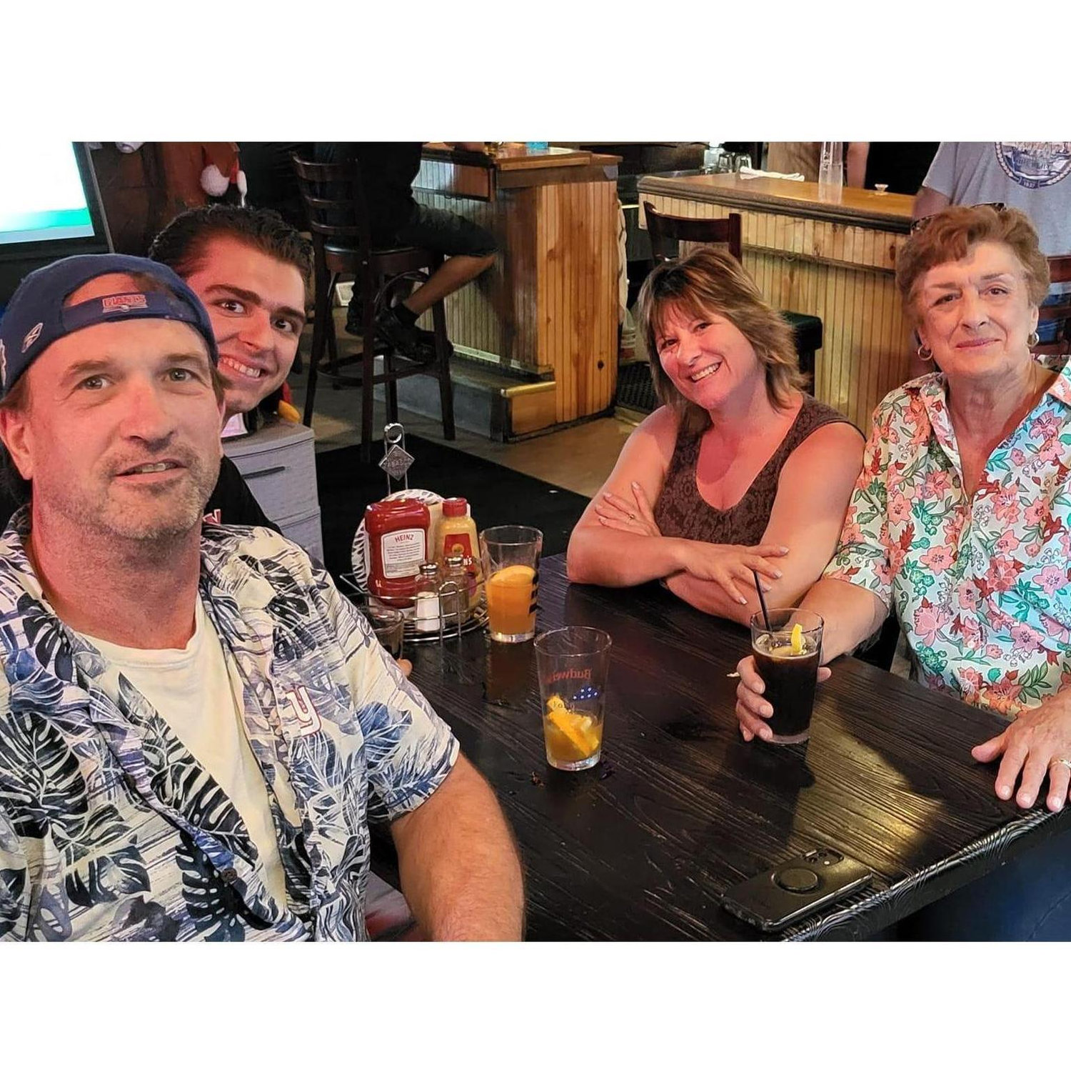 Beer and wings with Mom N