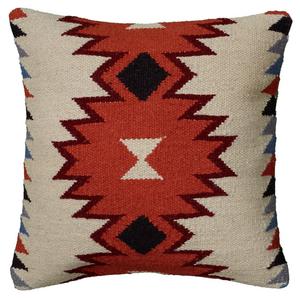 Rizzy Home T05821 Woven Southwestern Patten Decorative Pillow, 18 by 18-Inch, Orange