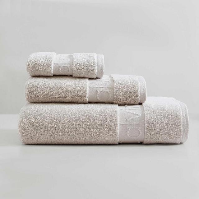 Calvin Klein - Towel Set, Super Soft Premium Cotton Towels with Zero Twist Construction, Modern Bathroom Decor, Oeko-Tex Certified (Iconic Solid Beige, 3-Piece)