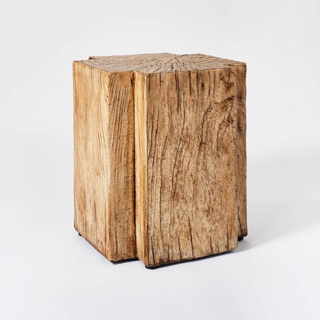 Indoor/Outdoor Faux Concrete Stump Accent Table Brown - Threshold™ designed with Studio McGee