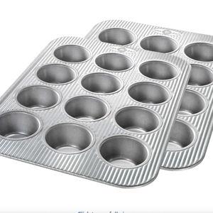 USA Pan Bakeware Muffin Pan, 12-Well, Set of 2, Aluminized Steel