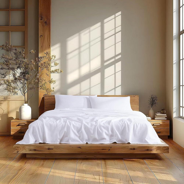 Linen Closet Soft & Cozy 100% Cotton Flannel Sheet Set, King, Arctic White