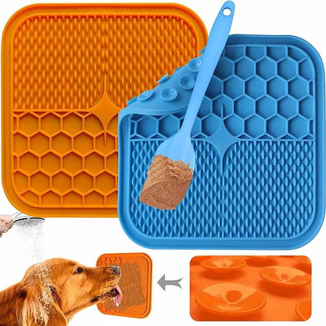 Connfiton Dog Lick Mat Slow Feeder for Dogs Peanut Butter Lick Pad with Strong Suction for Bathing, Grooming and Training