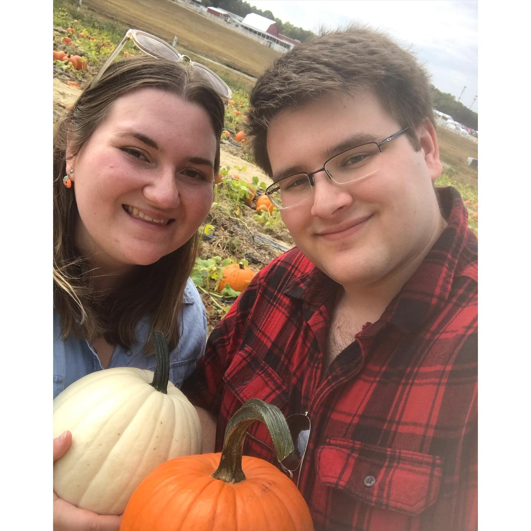 Starting the annual tradition of pumpkin picking: October 2019