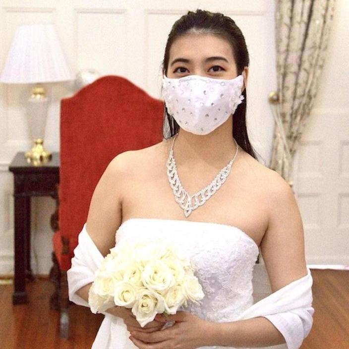 Bridal mask, an essential wedding accessory in 2020.