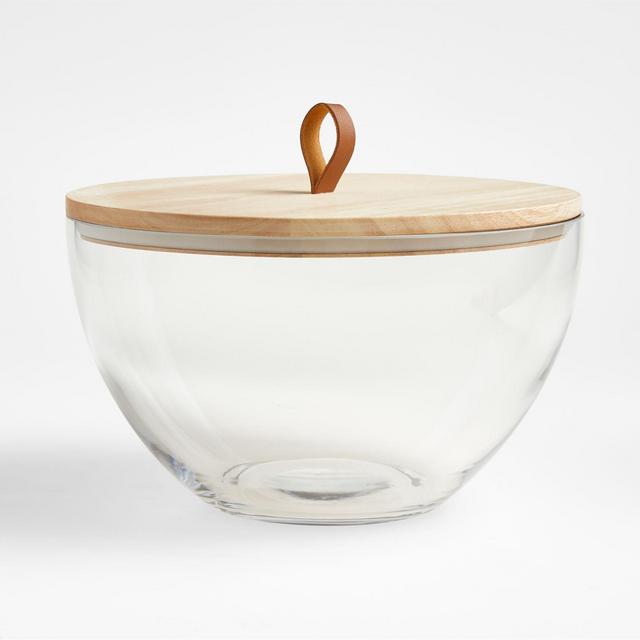 Tomas Glass Bowl with Wood Lid