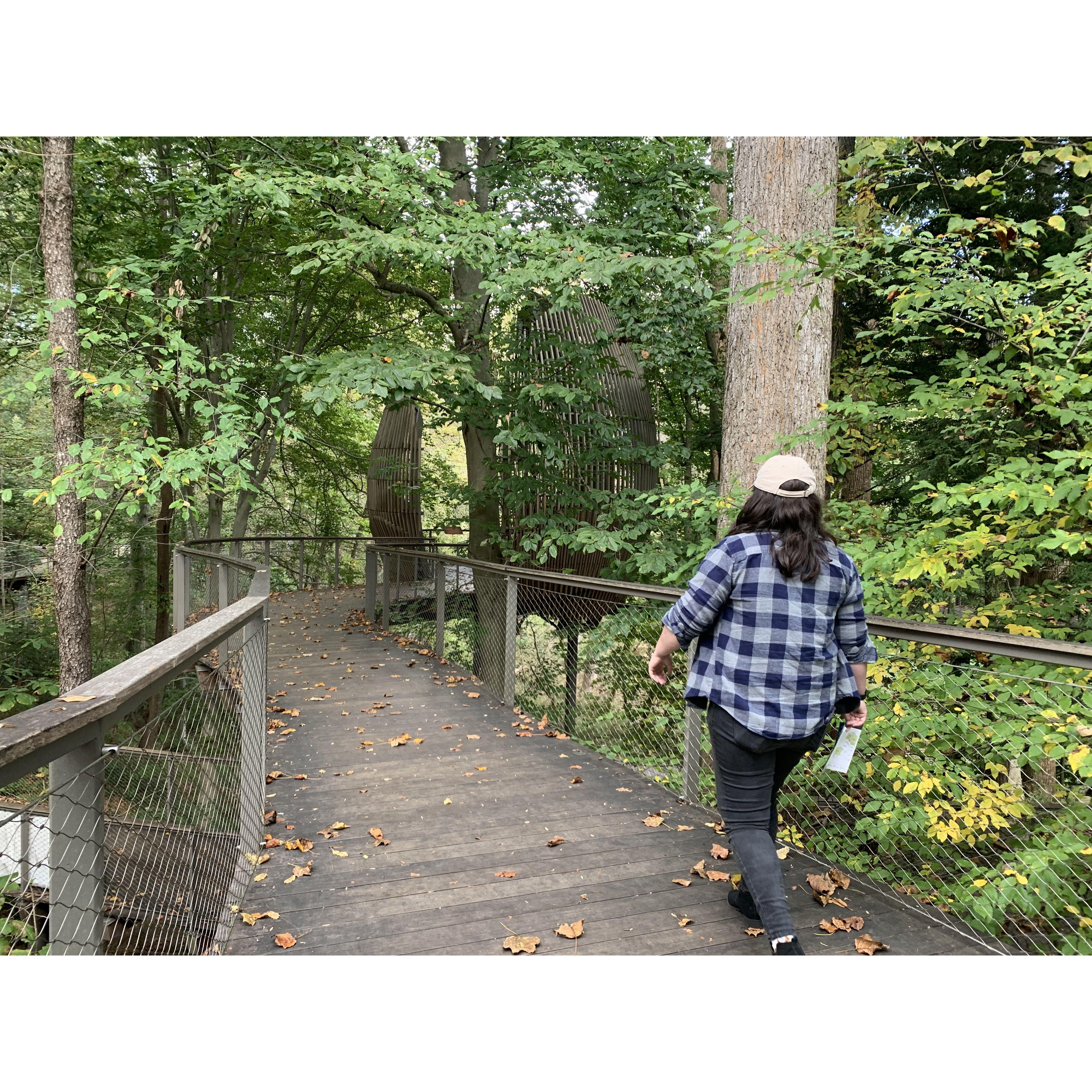 Em leading the way on the nature trail at Fernbank