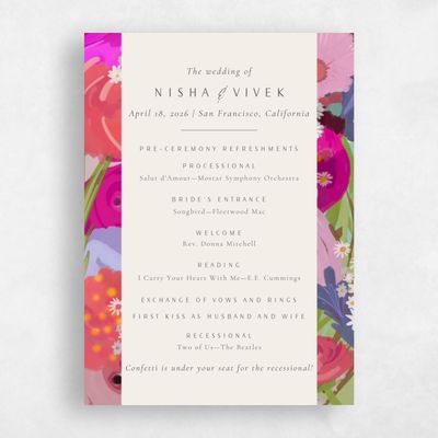 Fuchsia, Pink Wedding Program - Chesley