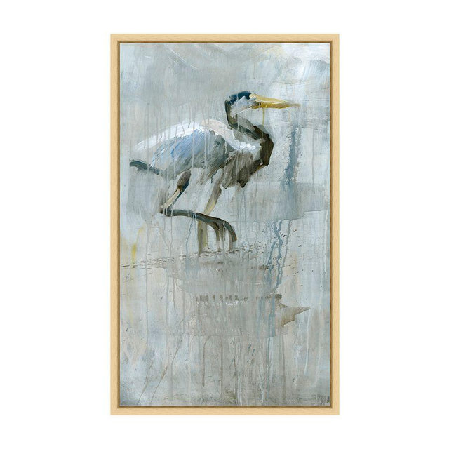 Boat House Heron Watch 1 12x20 Natural Frame