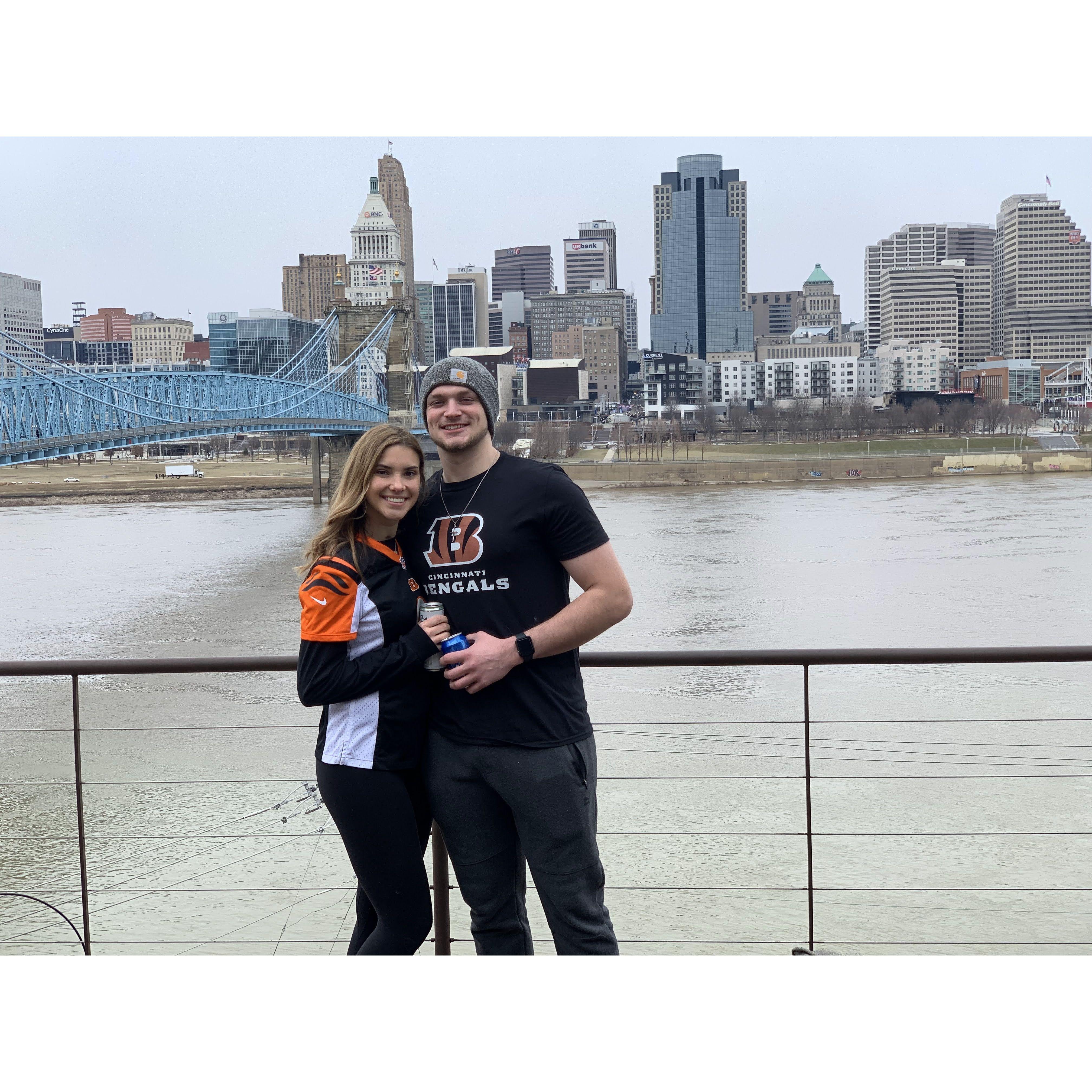 Cheering on the Bengals in Cincinnati!