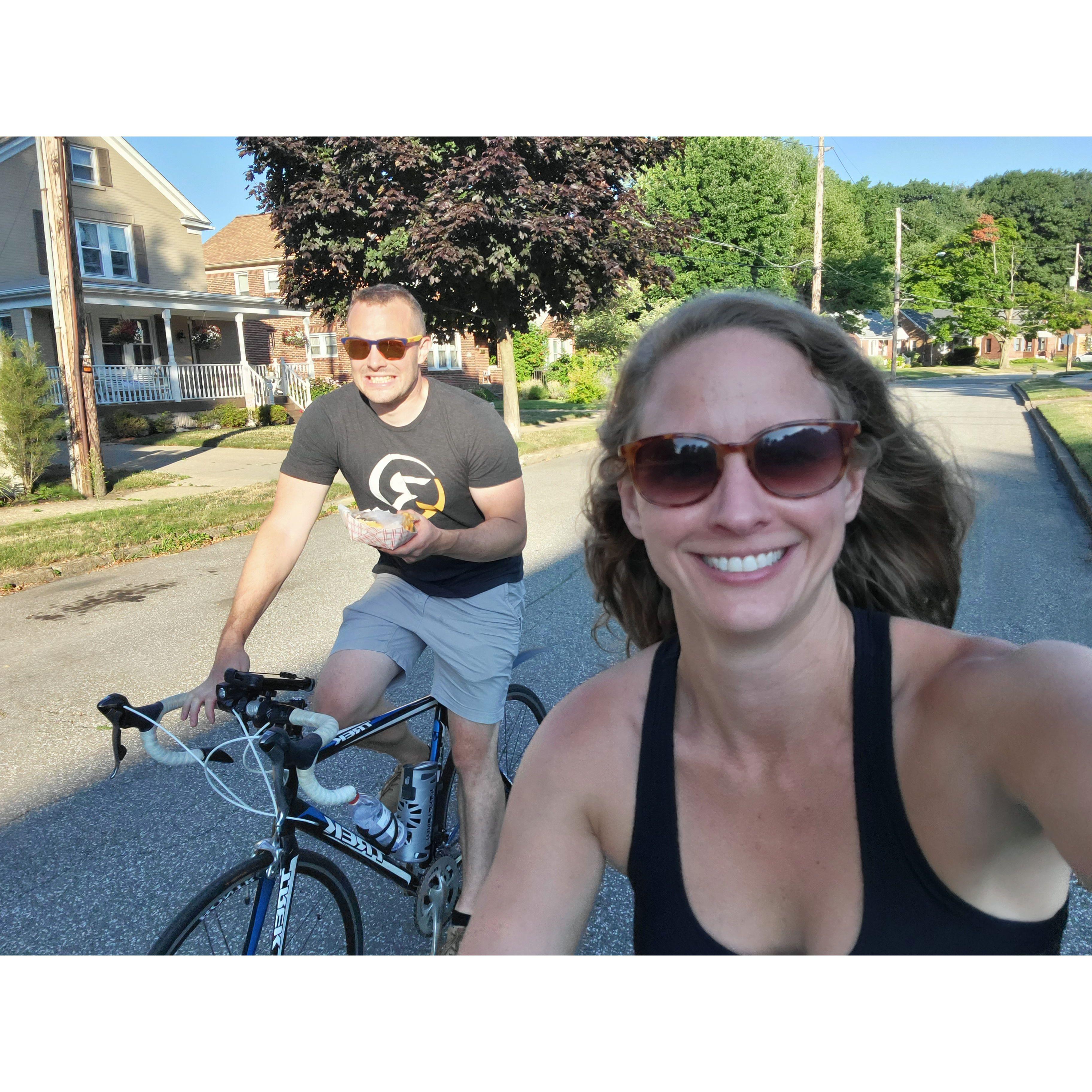 Biking home from Erie's Blues & Jazz Fest at Frontier Park