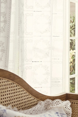 Cotton Eyelet Embroidered Sheer Curtain