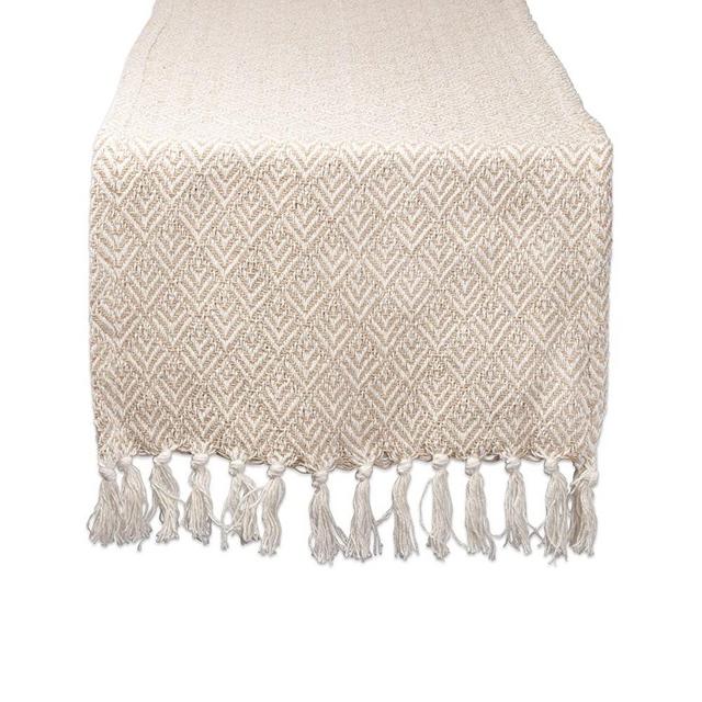 DII CAMZ11278 Braided Farmhouse Diamond Table Runner, 15 x 72 inches, Stone