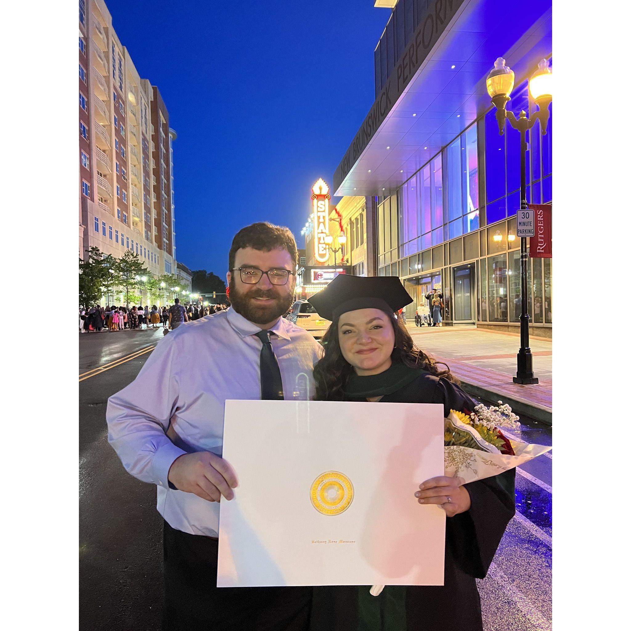 Cheering on Bethany when she graduated from medical school