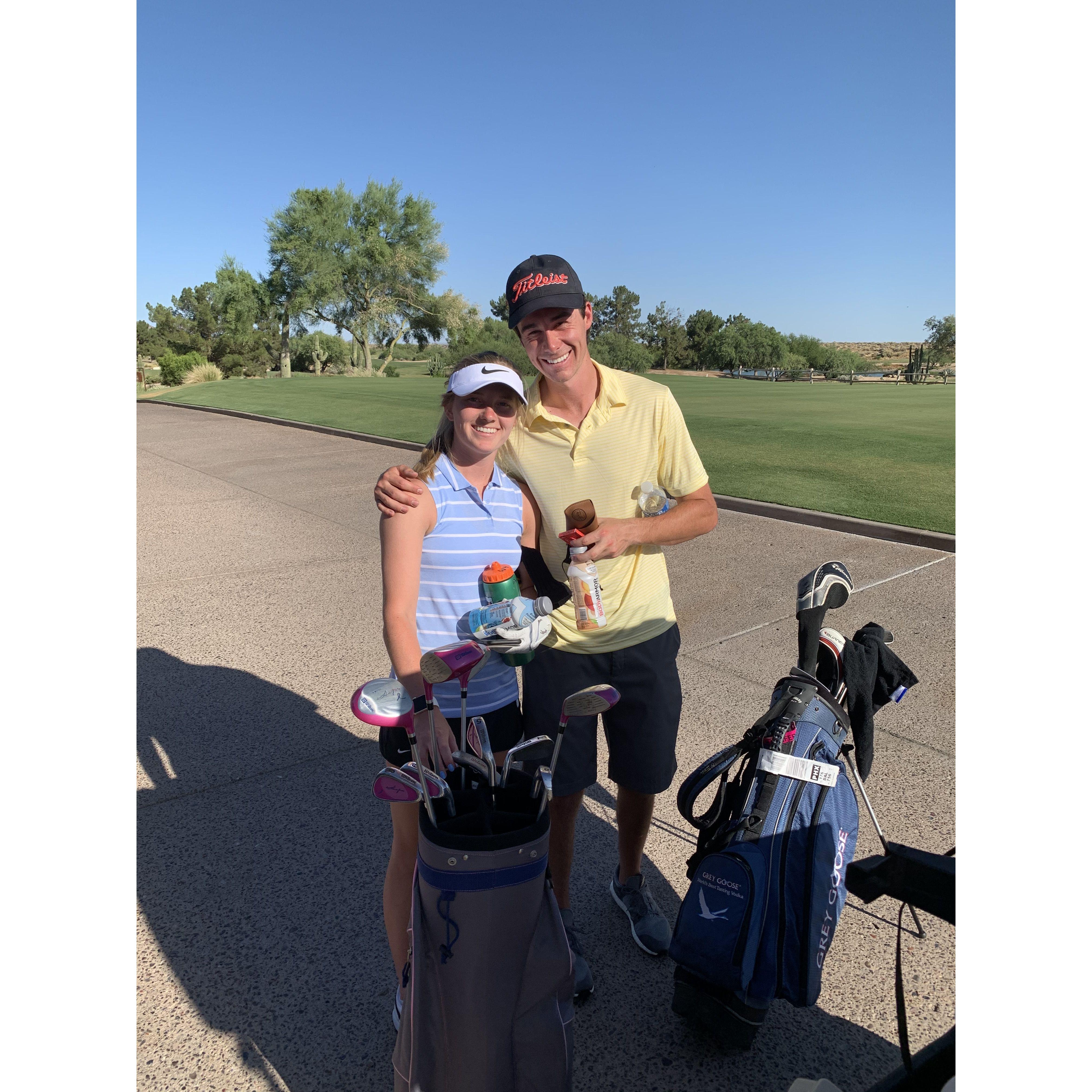 First and probably last time ever playing golf together (taken at TPC Scottsdale)