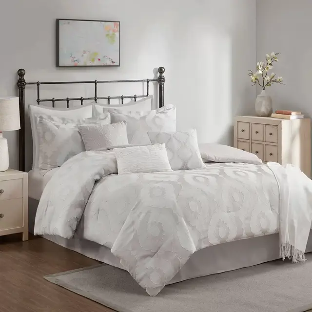 Emme 10-Piece King Comforter Set in Stone