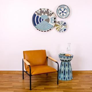 Silver Blue Abstract Wall Decor
