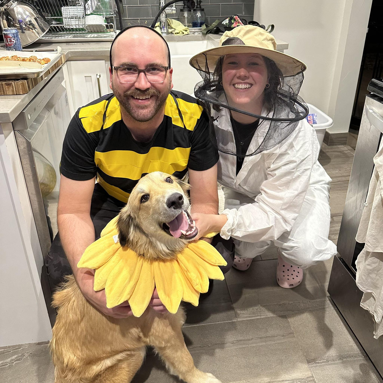 Drew and Charlotte and their puppy, Goose