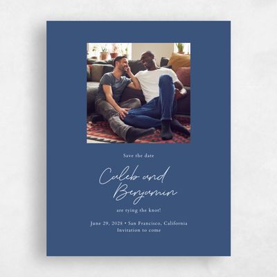 Blue Simple Wedding Save the Date - Alyeska Photo