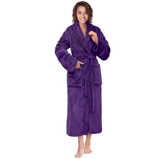 PAVILIA Women Robe Fleece Plush Soft, Fluffy Fuzzy Cozy Warm Lightweight Bathrobe, Shower Spa House Long Robe for Women