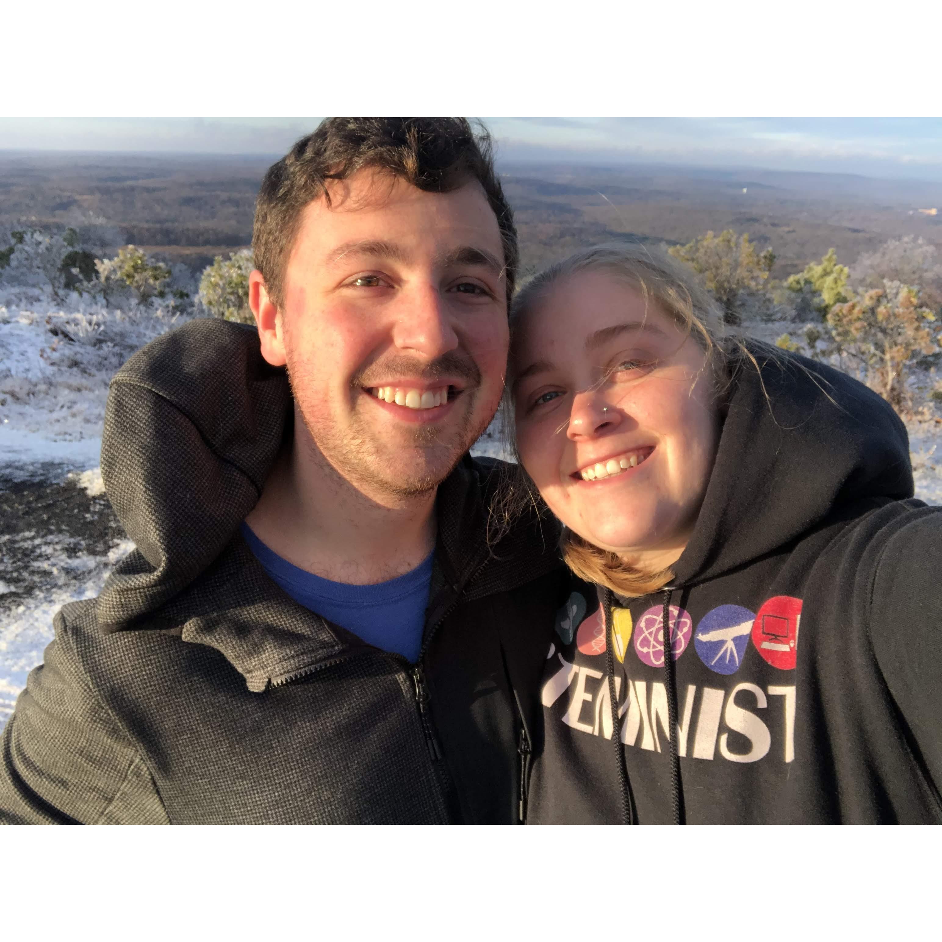 On the top of Camelback mountain on Cara's first trip to PA to visit Richard's family.