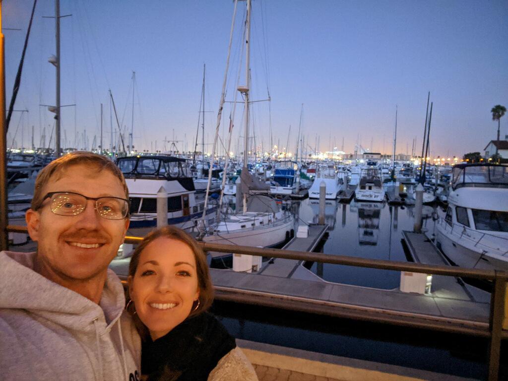 Claire visiting Dan at work in Long Beach