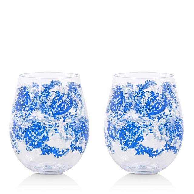 Lilly Pulitzer Turtley Awesome Acrylic Wine Glasses, Set of 2