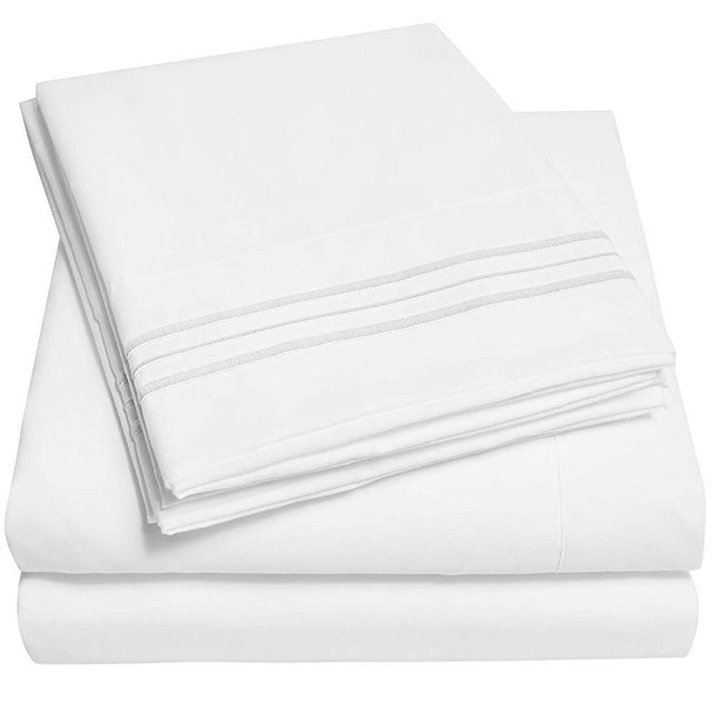 1500 Supreme Collection Extra Deep Pocket Sheets Set - Luxury Soft Bed Sheets, Wrinkle Free, Hypoallergenic Bedding, Over 40 Colors, 21 inch Extra Deep Pocket, King, White