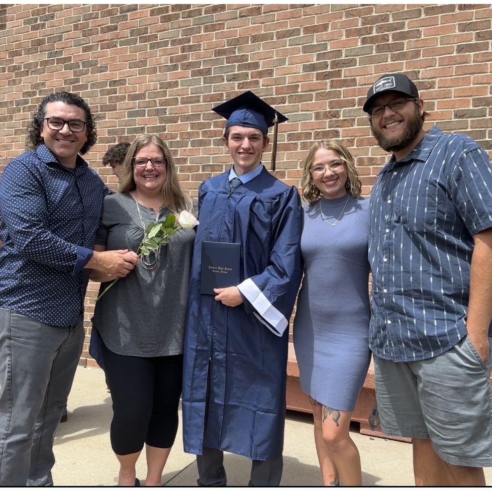 Derek, Kelli, Drew, Syd, and Ethan at Drew's high school graduation