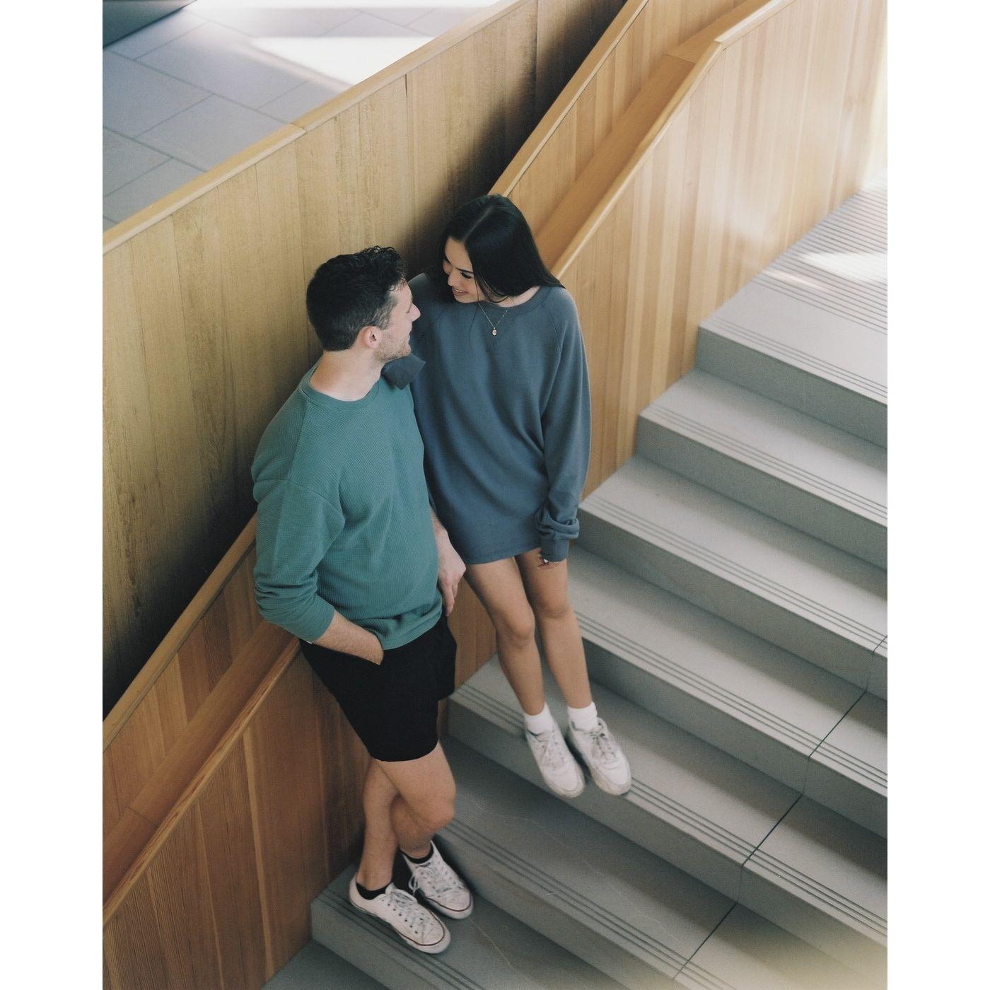 How we usually walk up stairs, captured by our friend Dan