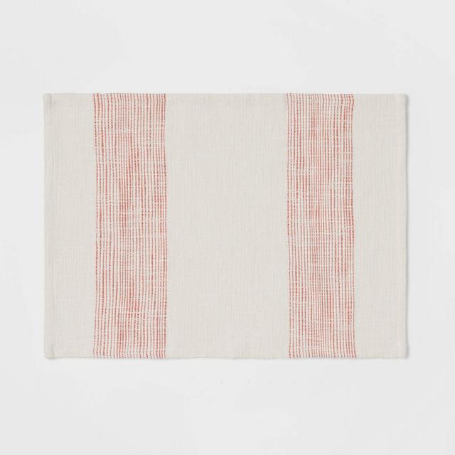 Cotton Striped Border Placemat Orange - Threshold™