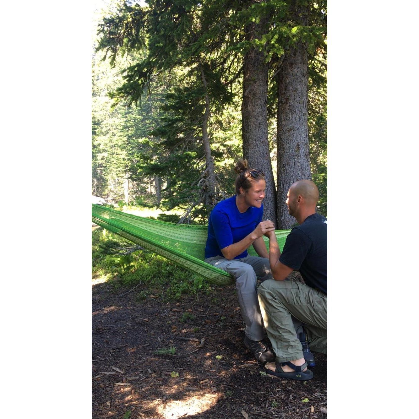 Tell down on one knee in the most beautiful place in Montana.
 "I love you so much, please say yes!"😃