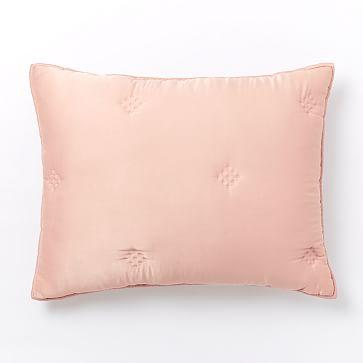 Washed Silk Standard Sham, Rosette