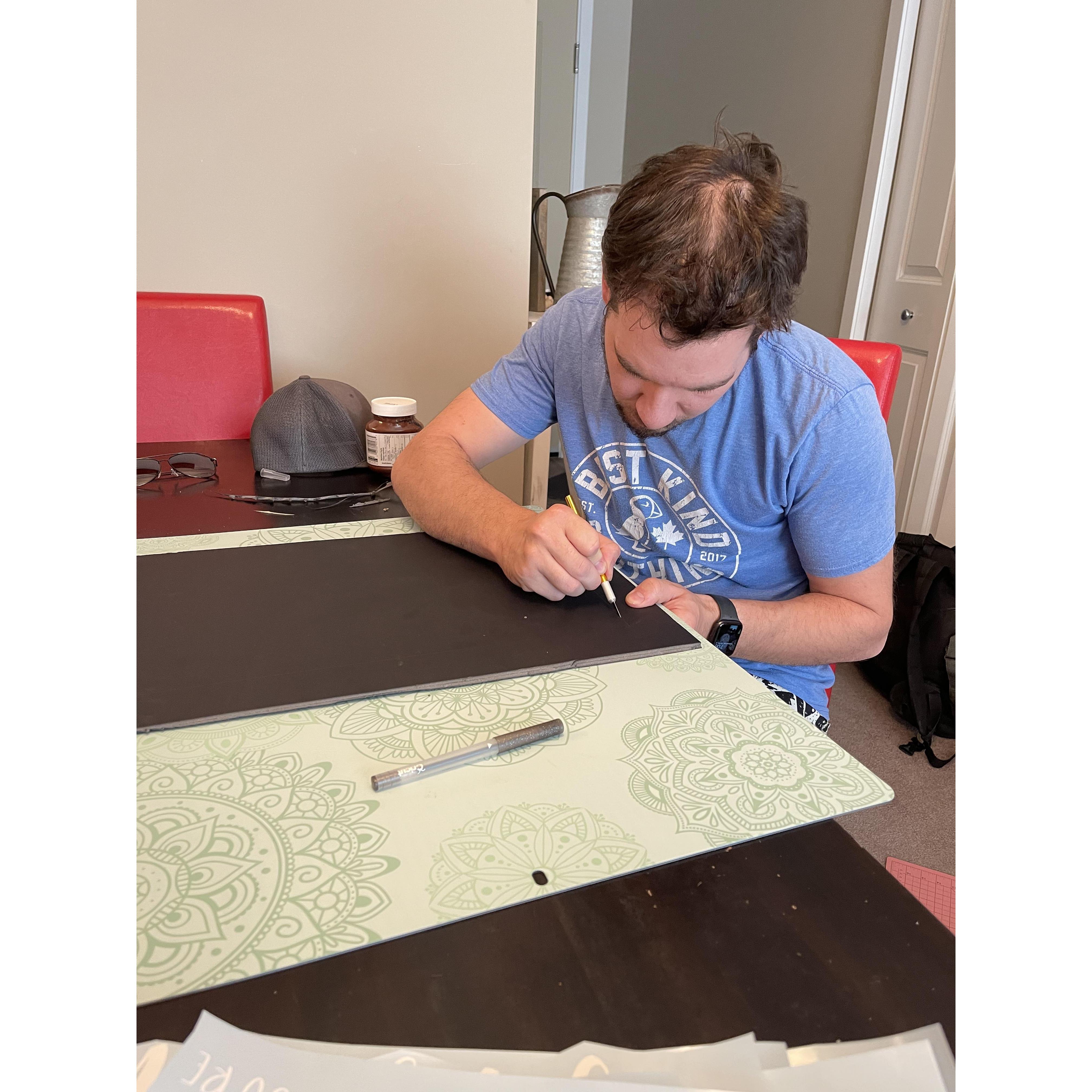 Hard at work making our signs!