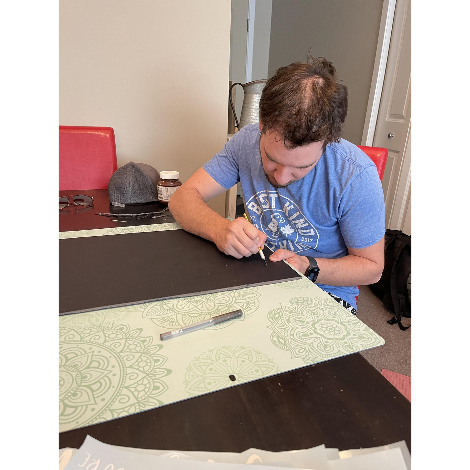 Hard at work making our signs!