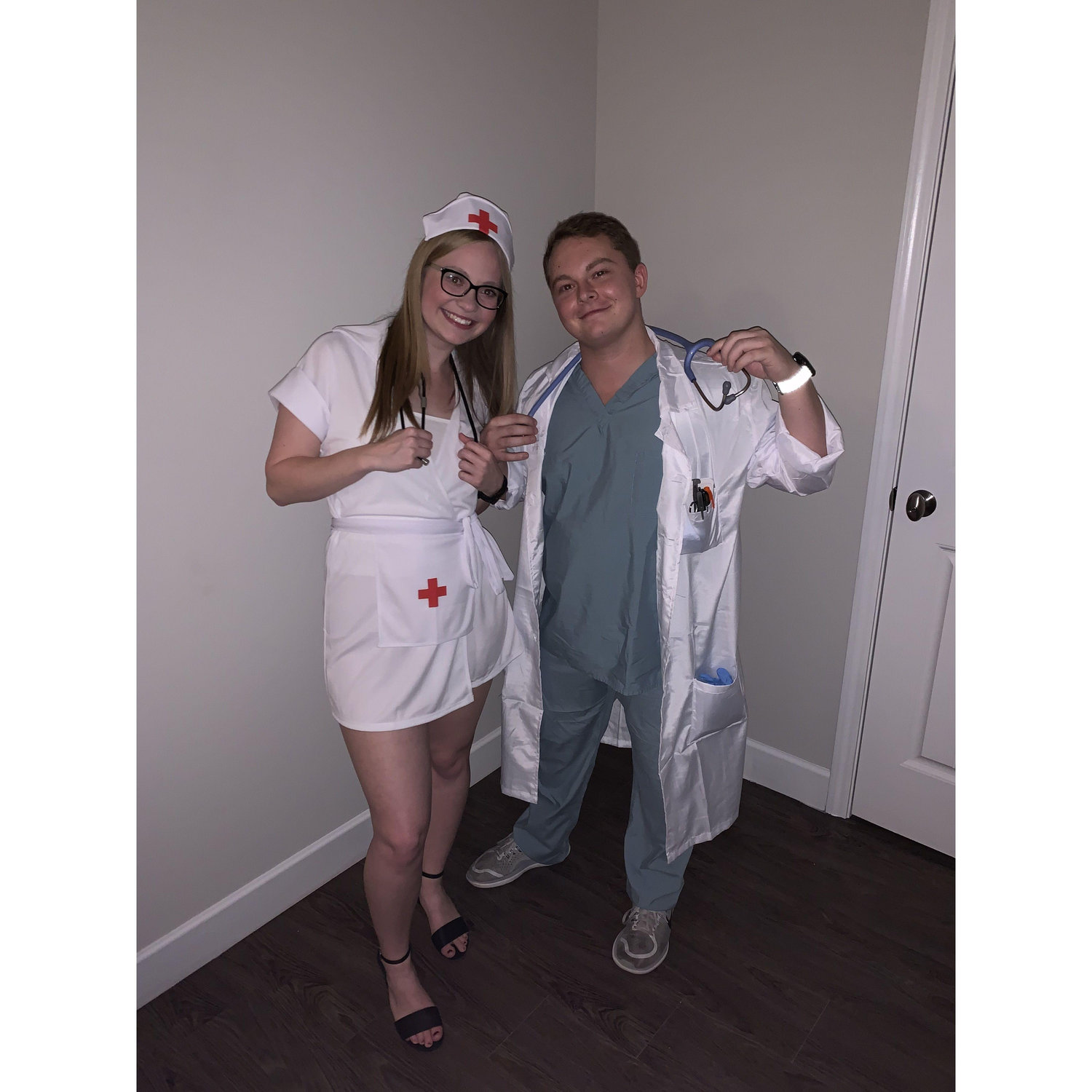 Julie's halloween birthday party. We dressed up as a doctor and nurse!