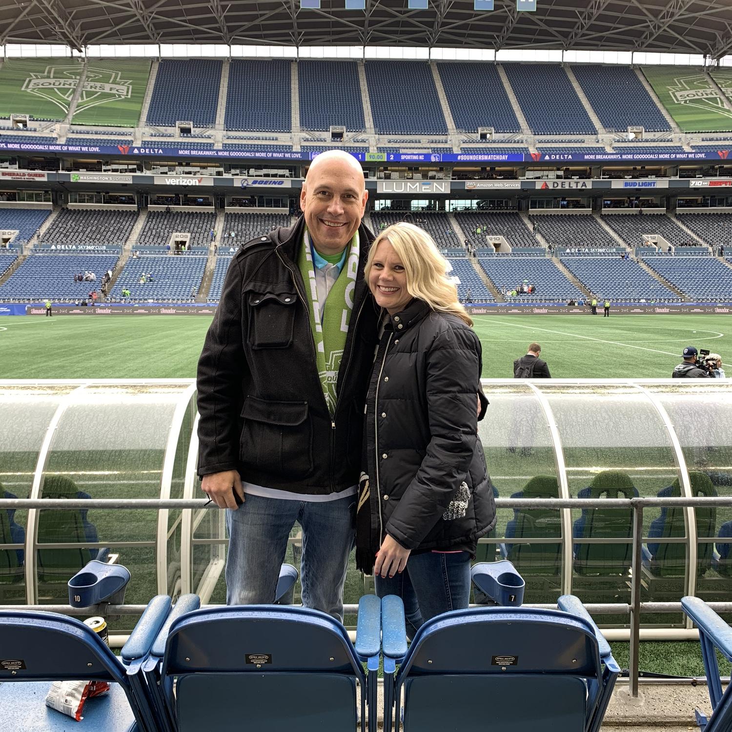 Our first date at a Sounders game.