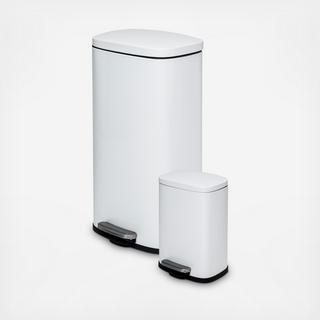 Rectangular 2-Piece Trash Can Set