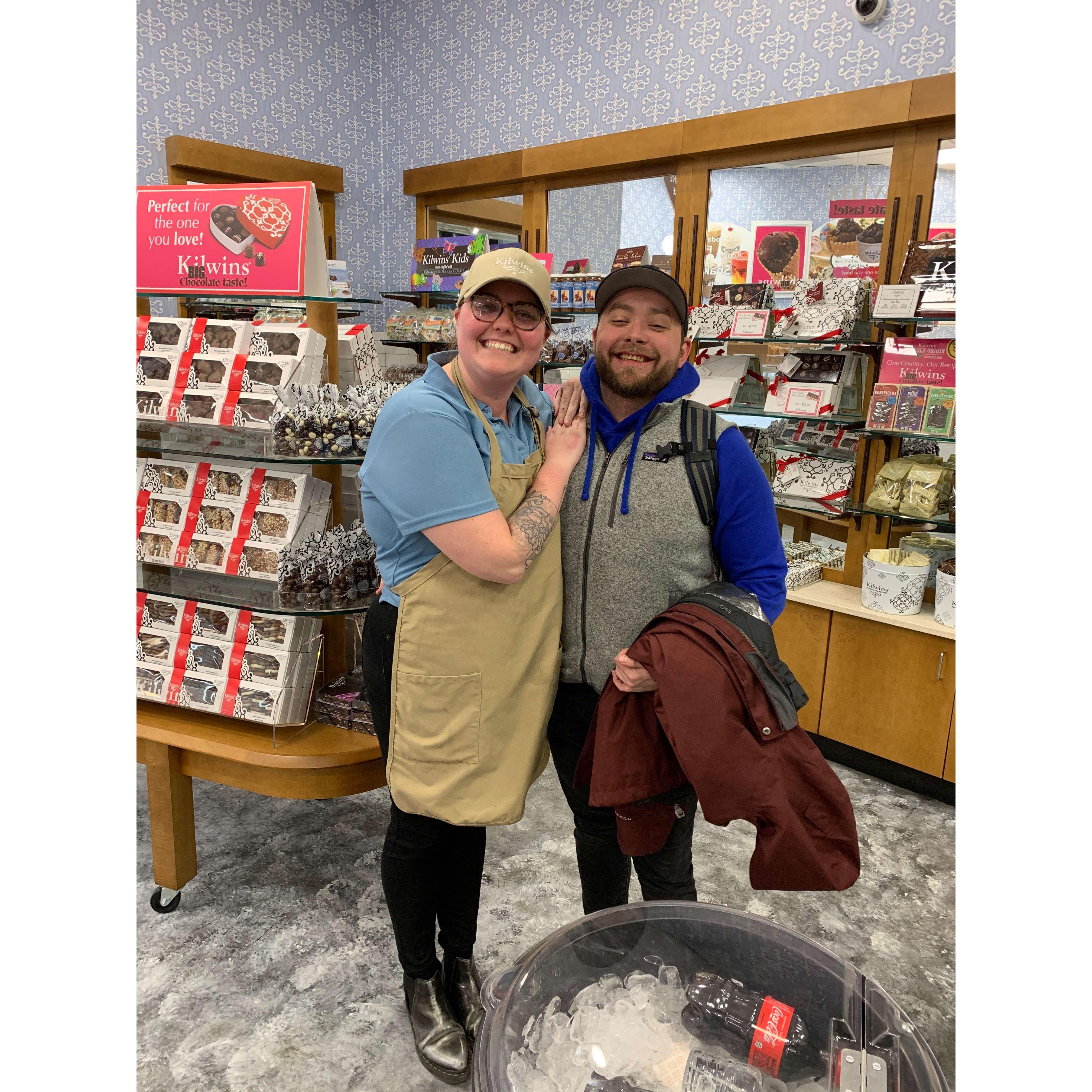 Jay surprised Abby at work on Valentines, despite celebrating together the night before.