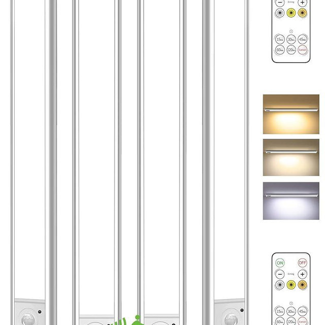 AMETHEUS 4Pack 16inch Under Cabinet Lighting, Rechargeable Motion Sensor Light Wireless Indoor, Dimmable 3 Color Temps Closet Lights, Under Counter LED Lights for Kitchen, Stairs