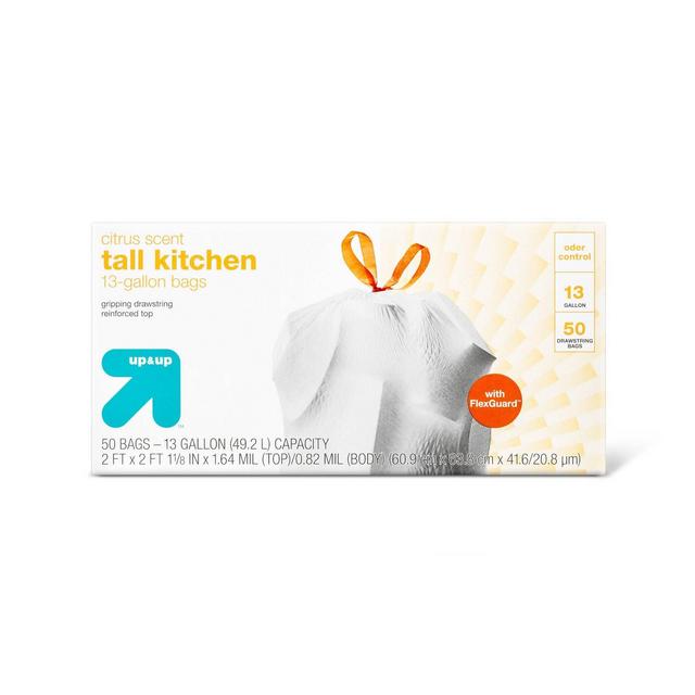 Ultra Strong Citrus Tall Kitchen Trash Bag - 50ct - Up&Up™