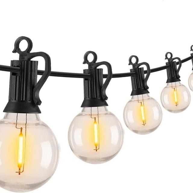 Brightown Outdoor String Lights - 100 FT Patio Lights with 50 LED G40 Globe Plastic Bulbs, All Weatherproof Connectable Commercial Hanging Light for Outside Backyard Porch Cafe