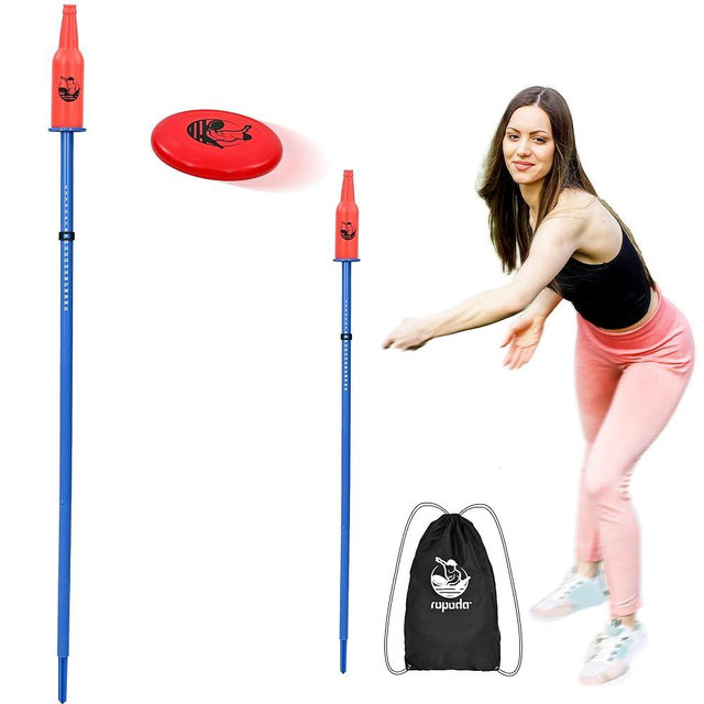 ropoda Outdoor Games - Flying Disc Game Set, Fun Bottle Drop Yard Games with Friend and Family, Portable Disc Toss Game for Lawn and Beach with Thicker Pole (Polish Horseshoes)-Choose Standard or Pro