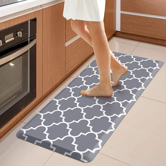 WiseLife Kitchen Mat Cushioned Anti-Fatigue Floor Mat,17.3"x 39",Non Slip Waterproof Kitchen Mats and Rugs Heavy Duty PVC Ergonomic Comfort Mat for Kitchen, Floor Home, Office, Sink, Laundry , Grey