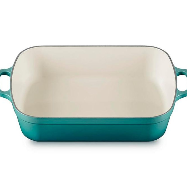 Le Creuset Enameled Cast Iron Signature Rectangular Roaster, 5.25 qt. (9.8" x 13"), Riviera