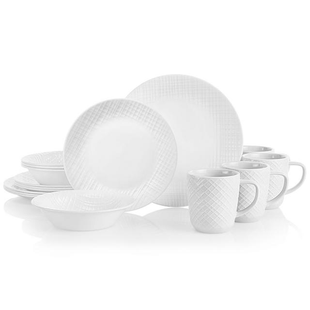 Corelle®Linen Weave 16-piece Dinnerware Set, Service for 4